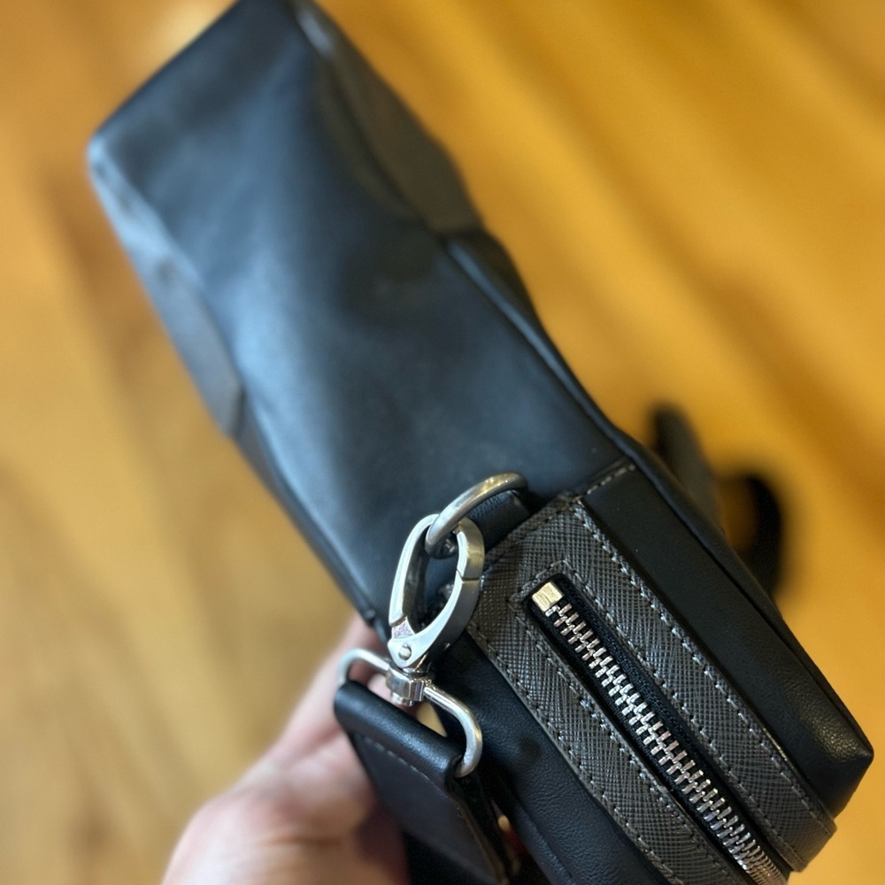 Ted Baker Men's Matcher Faux Leather Black Briefcase Document Bag - Picture 5 of 17